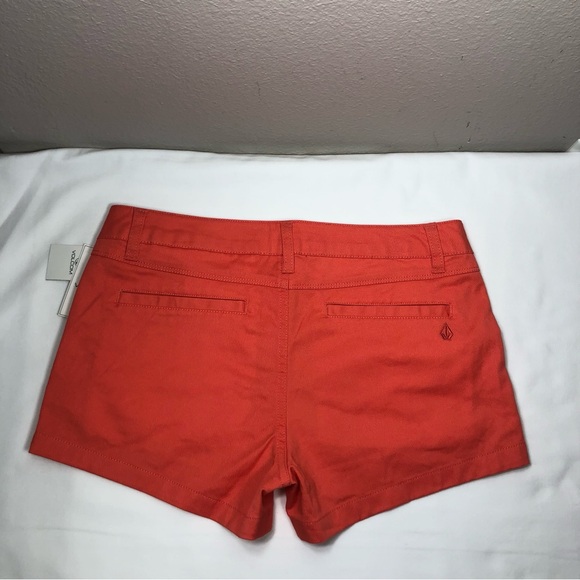 Volcom Frochickie Cotton Blend Orange Casual Short 3=S=26 - Picture 4 of 16